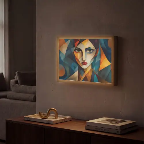 Portret - Abstract - Vormen Light Box met batterij (Wandlamp) middel -sfeer1