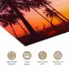 Palmboom - Zonsondergang - Horizon - Strand - Oranje - Roze poster papier klein -closeup_NL