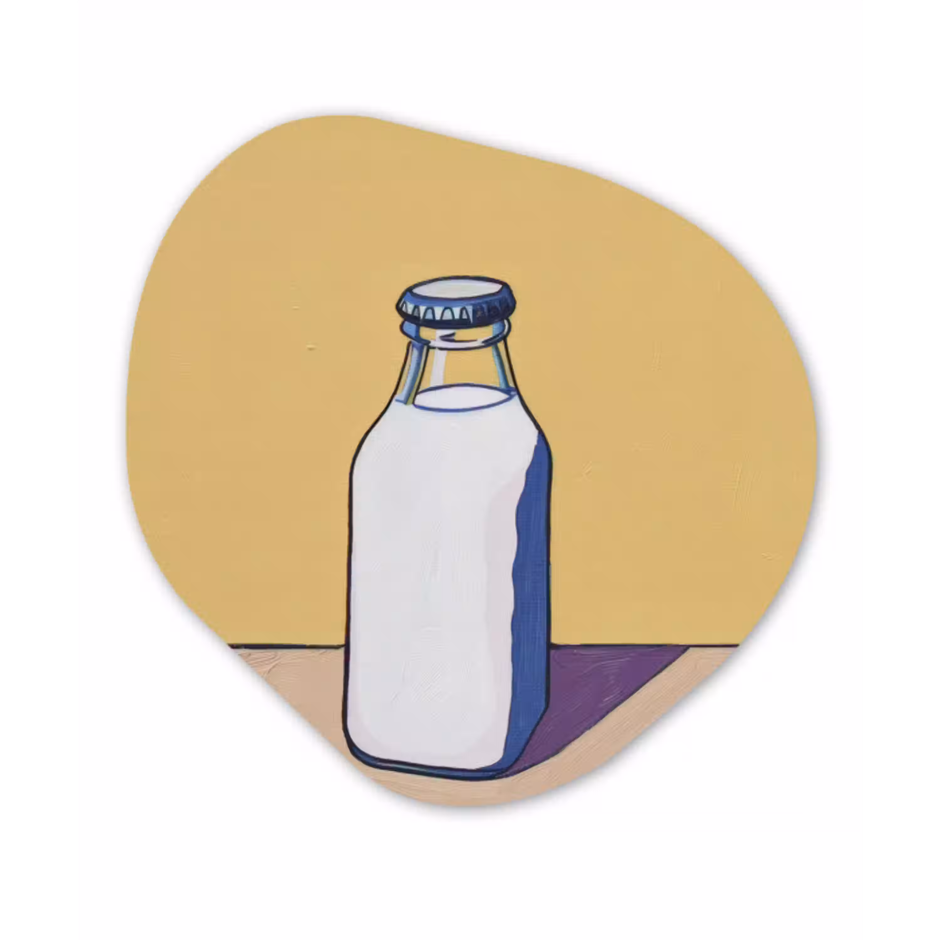 Glazen - Fles - Illustratie - Melk Wandcirkel Organisch Plexiglas middel -3d