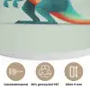 Staart - Dino - Minimalistisch - Blauw Akoestische PET Vilt - Rond klein -closeup_NL