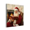 Kerst - Kerstman - Winter - Open Haard aluminium wit klein -3d