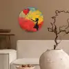 Banksy - Kunst - Graffiti - Meisje - Street art Wandcirkel kunststof plaat 5mm dik klein -sfeer1