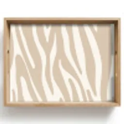 Zebraprint - Beige - Wit - Dierenprint Dienblad Rechthoek middel -z3d_shopping