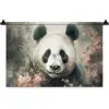 Panda - Dieren - Bloemen - Planten Wandkleed katoen klein -zz3d