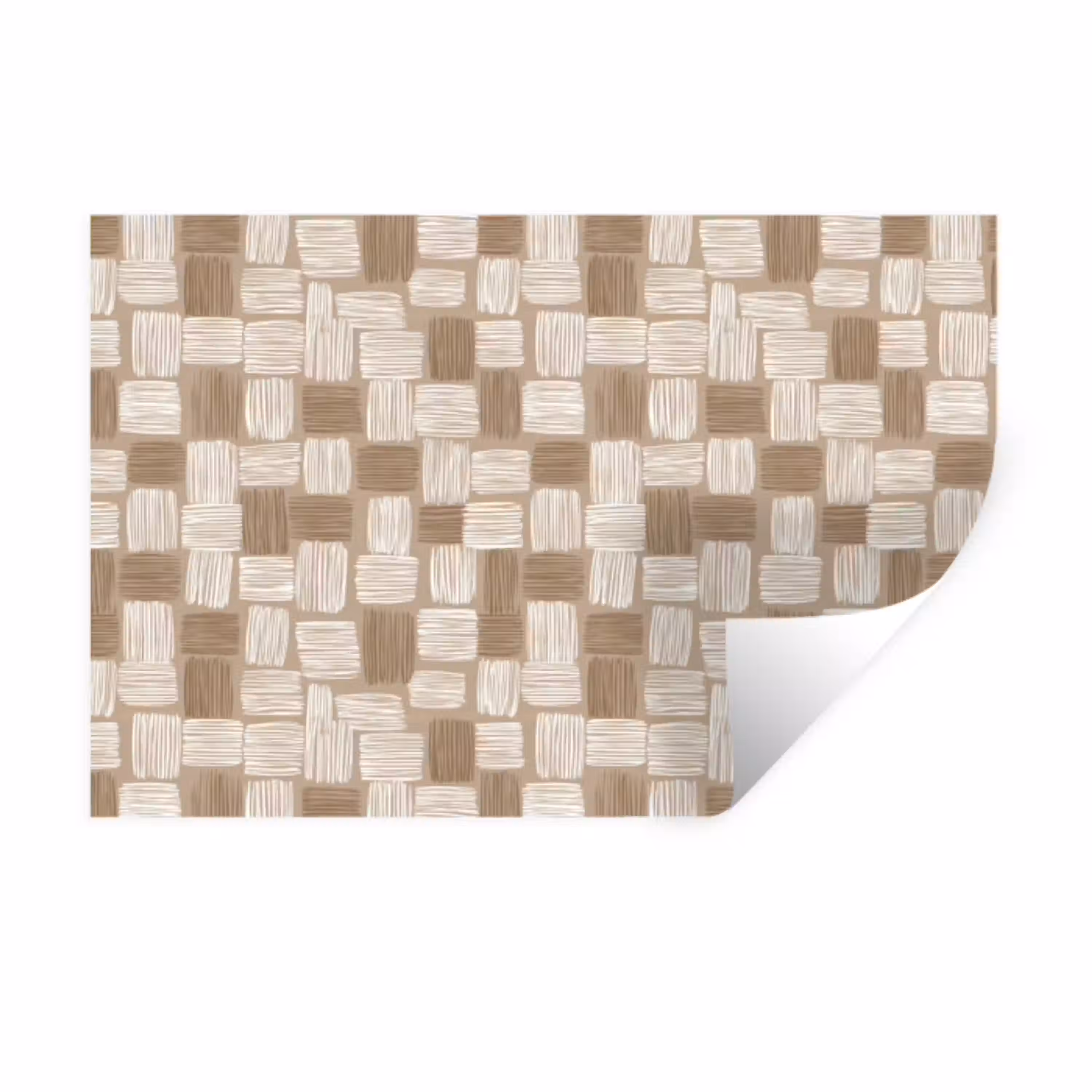 Blok - Patroon - Bruin Muursticker klein 286 -3d