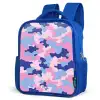 Camouflage - Roze - Blauw Kinderrugzak - Blauw middel -schuin