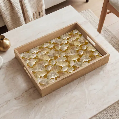 Ginkgo - Bladeren - Goud Dienblad Rechthoek middel 911 -sfeer1
