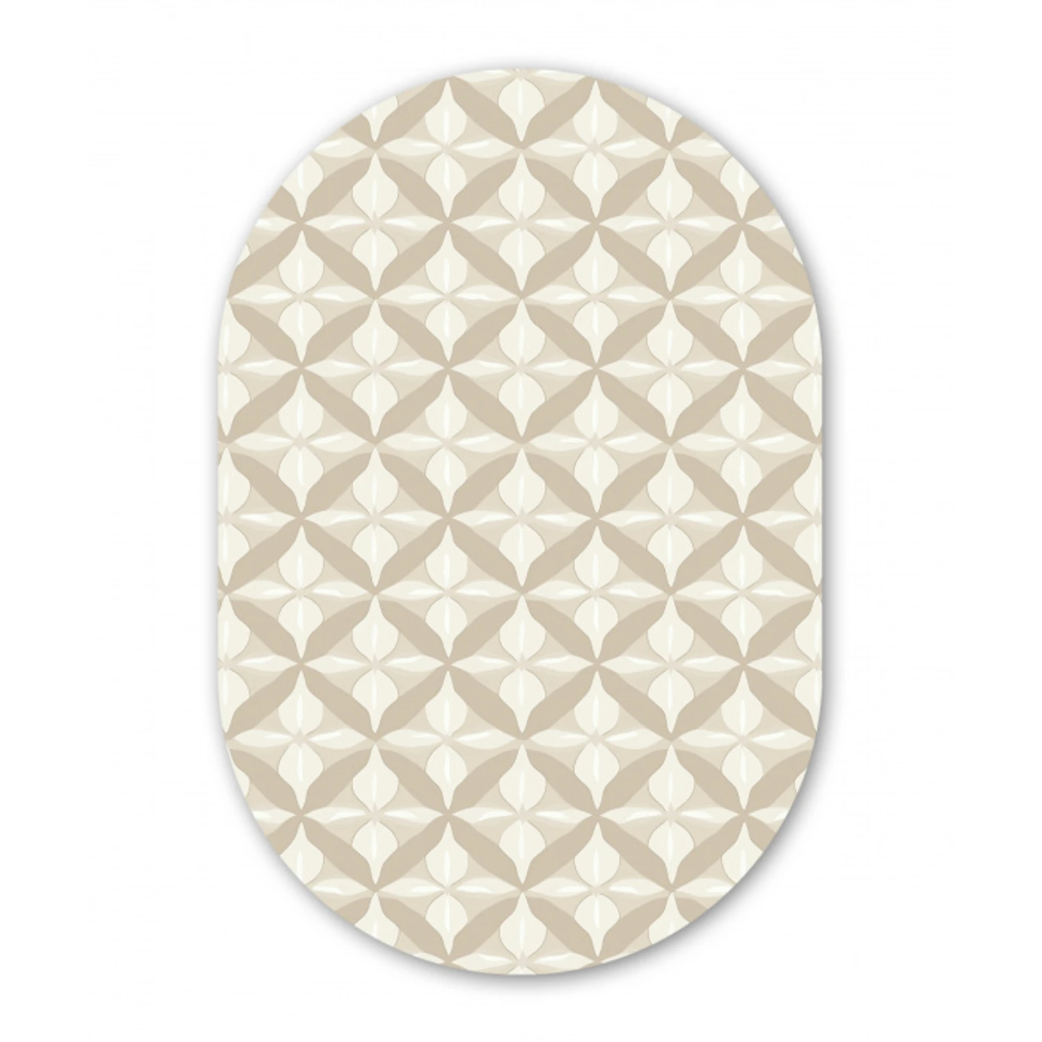 Patroon - Klassiek - Beige Wandcirkel Ovaal Forex klein 630 -3d