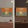 Koffie - Kop - Vintage - Quote Light Box met batterij (Wandlamp) middel -sfeer3