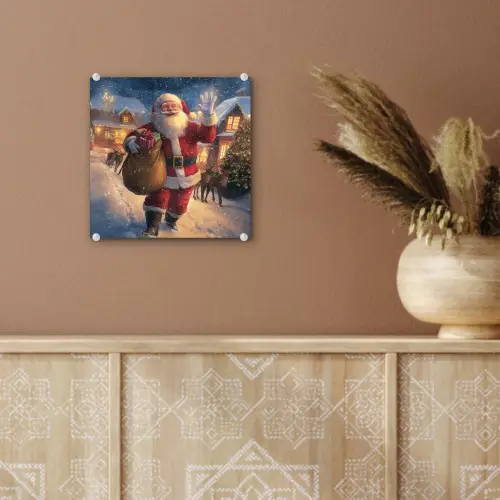 Kerstman - Dorp - Hert - Donker plexiglas 5mm klein -sfeer5