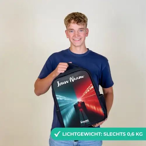 Raceauto - Verlichting - Neon - Rood Rugzak - Zwart middel -sfeer7_NL