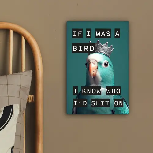 Parkiet - Turquoise - Quotes - Decoratie canvas 2cm klein -sfeer3