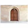 Houten - Deur - Lantaarn poster papier klein -3d