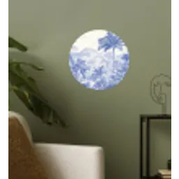 Tropisch - Jungle - Blauw Wandcirkel behangsticker klein -sfeer2