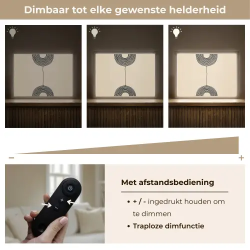 Geometrische bogen - Minimalistisch - Symmetrisch Light Box met batterij (Wandlamp) middel -USP_dimbaarNL