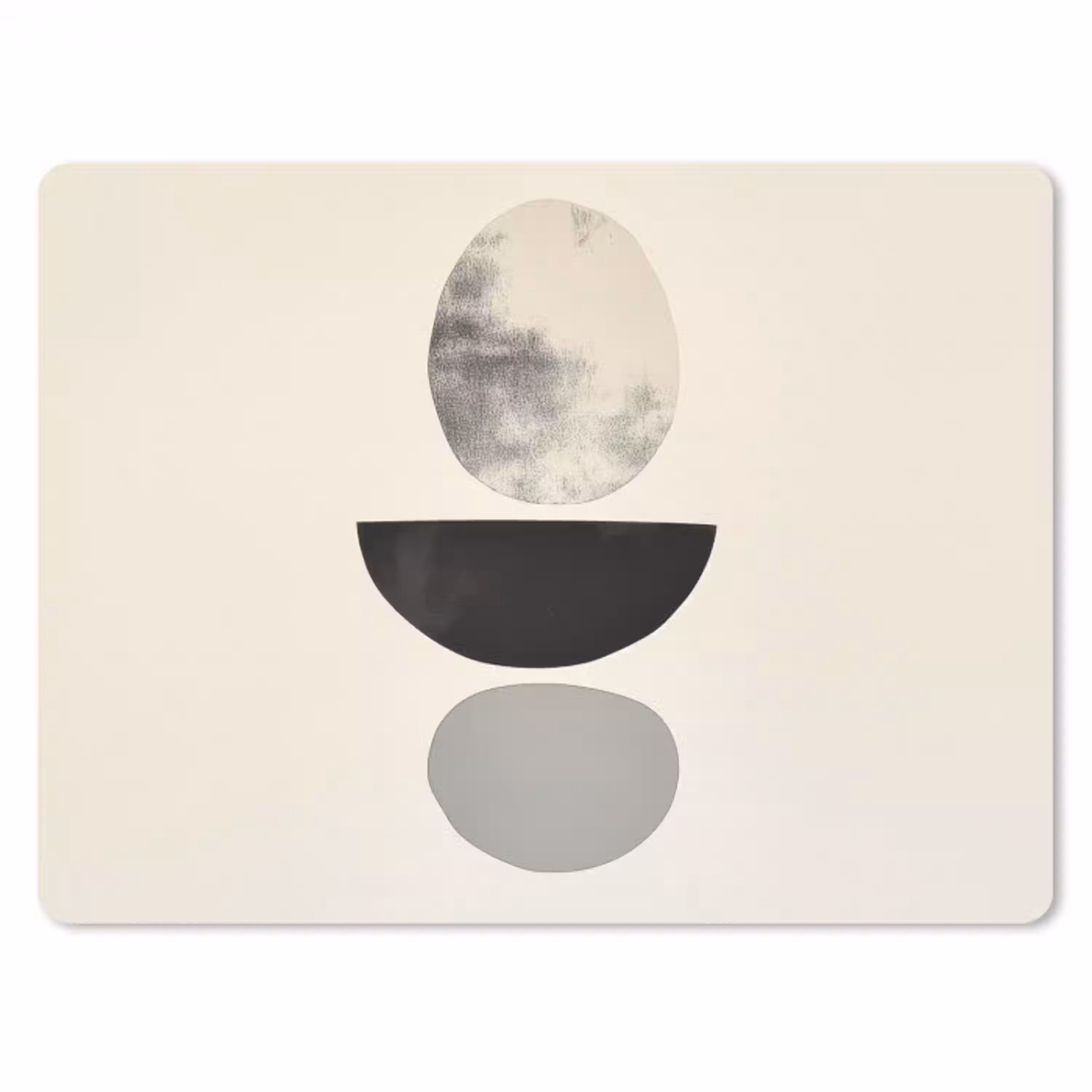 Beige - Japandi - Wabi sabi muismat rubber klein -3d