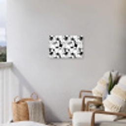 Lijnen - Gezichten - Zwart - Wit Tuinposter op houten frame 2 cm dik klein 845 -sfeer1