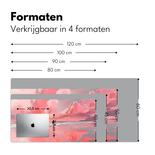 Roze - Surfen - Zee Muismat XXL klein -sfeer5
