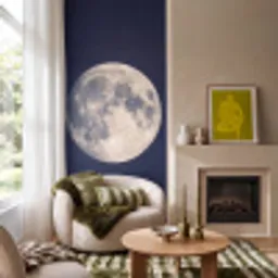 Ruimte - Maan - Kosmos Behang Vinyl klein -sfeer2