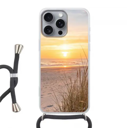 Zonsondergang - Duinen - Zee Hoesje iPhone 16 Pro Max met koord klein -3d