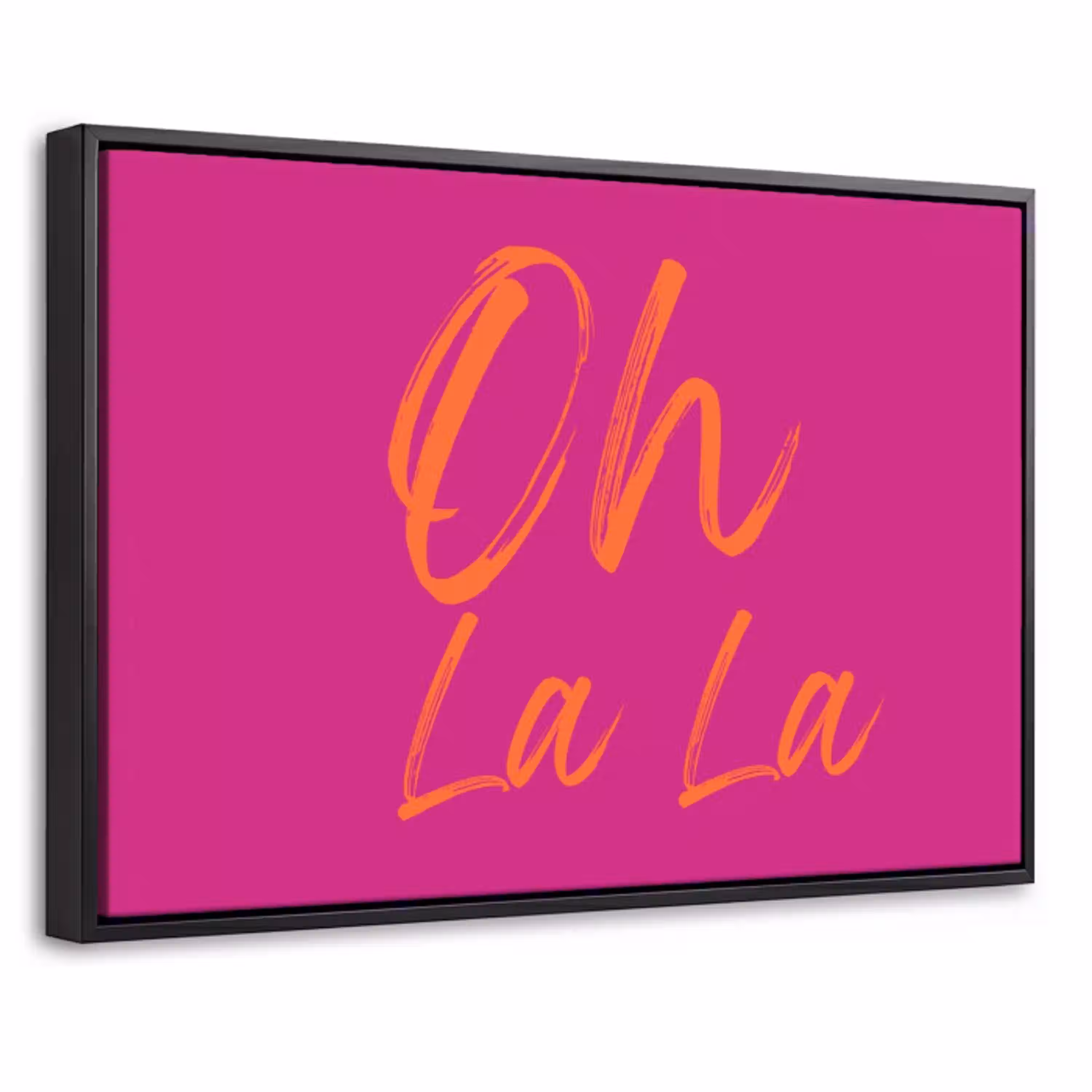 Oh la la - Oranje - Roze Canvas met baklijst klein -threedimensional_3d_global