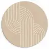Parallelle lijnen - Lichte textuur - Beige Wandcirkel kunststof plaat 5mm dik klein -3d