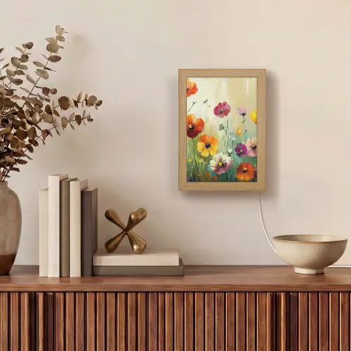 Kunst - Bloemen - Lente - Natuur Light Box met kabel (Tafellamp) klein -sfeer2