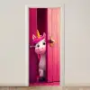 Eenhoorn - Roze - Deur - Fantasie deurposter klein -3d_beige