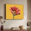 Bloem - Rood - Stippen Textielframe zwart klein -sfeer3