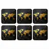 Wereldkaart - Goud - Marmer onderzetter kurk middel -3d
