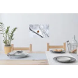 Roodborstje - Tak - Sneeuw - Winter - Levendig Muursticker klein -eettafel