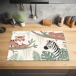Jungle - Rustiek - Pastel Inductie beschermer vinyl 3mm klein -sfeer5