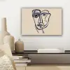 Minimalistisch - Lijnillustratie - Beige - Donkerblauw canvas 2cm klein -sfeer6