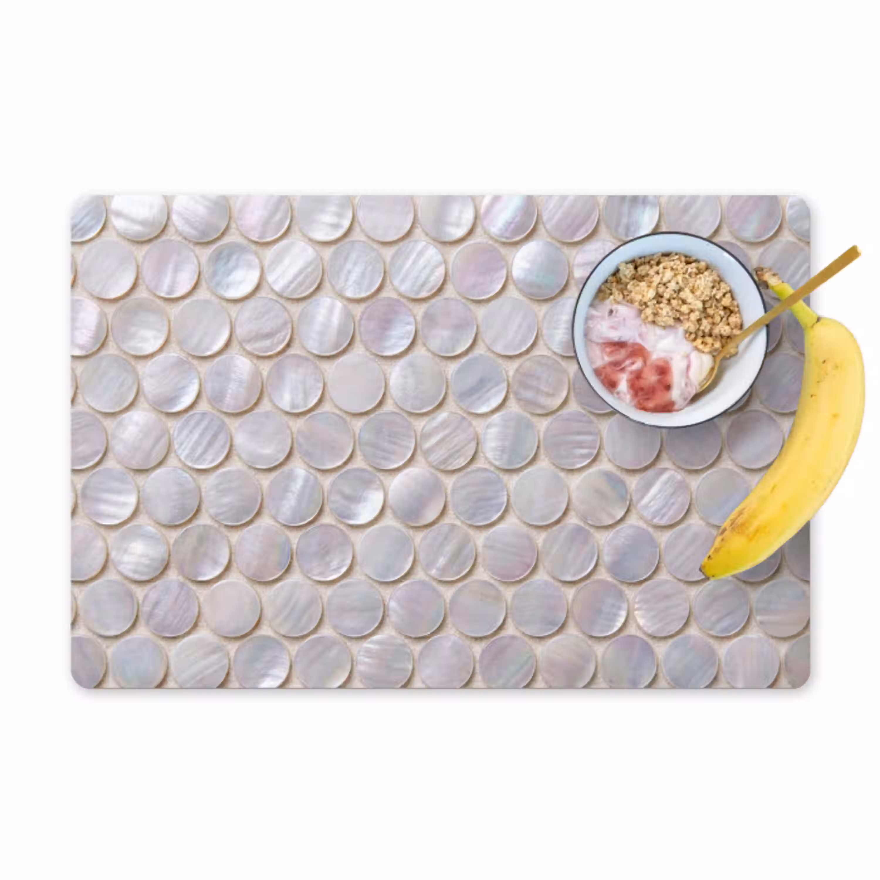 Patroon - Cirkels - Abstract - Modern - Wit Placemat vinyl groot -zzzproduct_Kitchenyeah-website