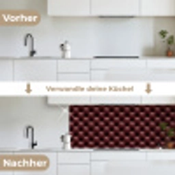 Leer - Patroon - Bordeaux keuken achterwand 2 middel 871 -voor-na_DE