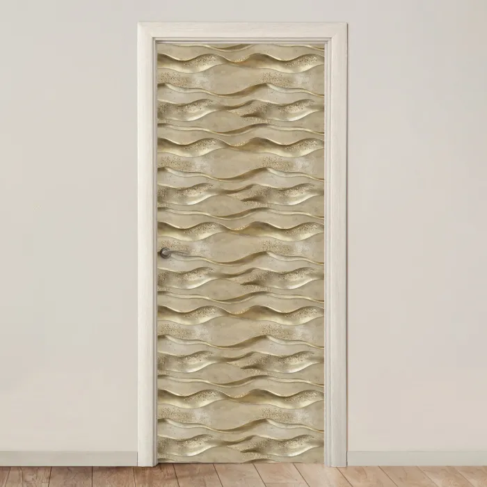 Golven - Patroon - Goud deurposter klein 289 -3d_beige