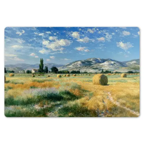 Landschap - Strobalen - Bergen - Wolken Placemat vinyl groot -zzsfeer1_Kitchenyeah-website