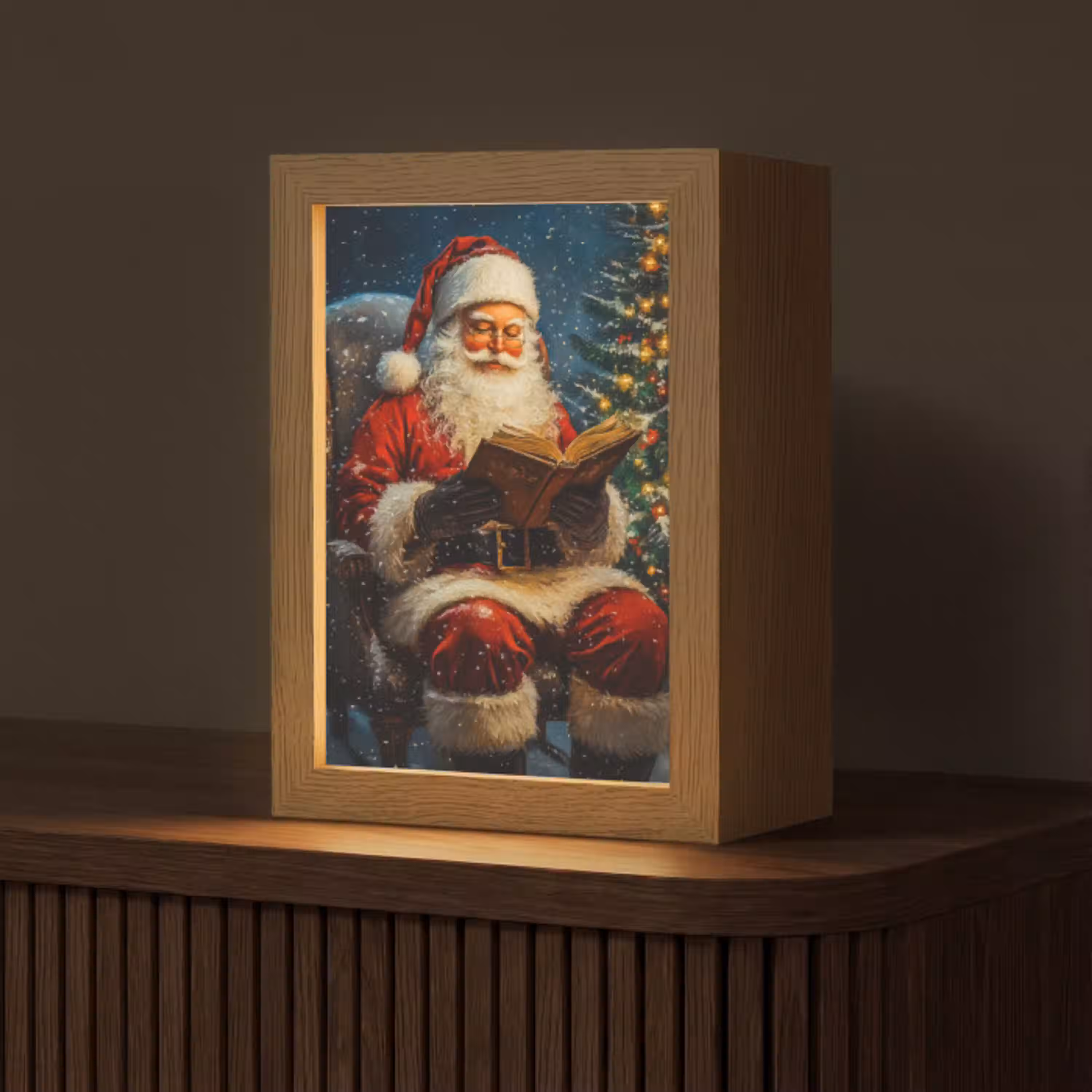 Kerstman - Kerst - Winter - Kerstboom Light Box met kabel (Tafellamp) klein -z3d_website