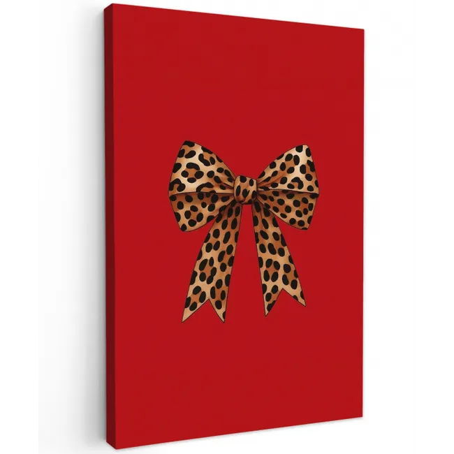 Strik - Sierlijk - Panter - Rood Tuinposter op houten frame 2 cm dik middel -3d