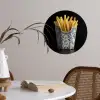 Friet - Porselein - Delfts blauw - Eten Wandcirkel behangsticker klein -sfeer3