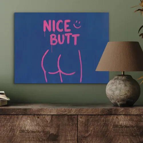 Brutaal - Grappig - Blauw PET vilt klein -sfeer2