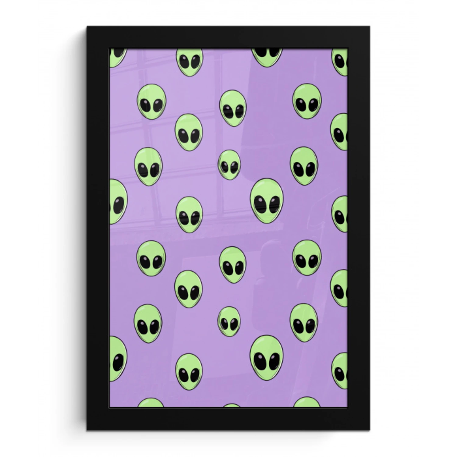 Alien - Retro - Lila fotolijst zwart zonder passe partout klein 224 -3d
