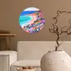 Bloemenweide - Zee - Zomers Wandcirkel behangsticker klein -sfeer1