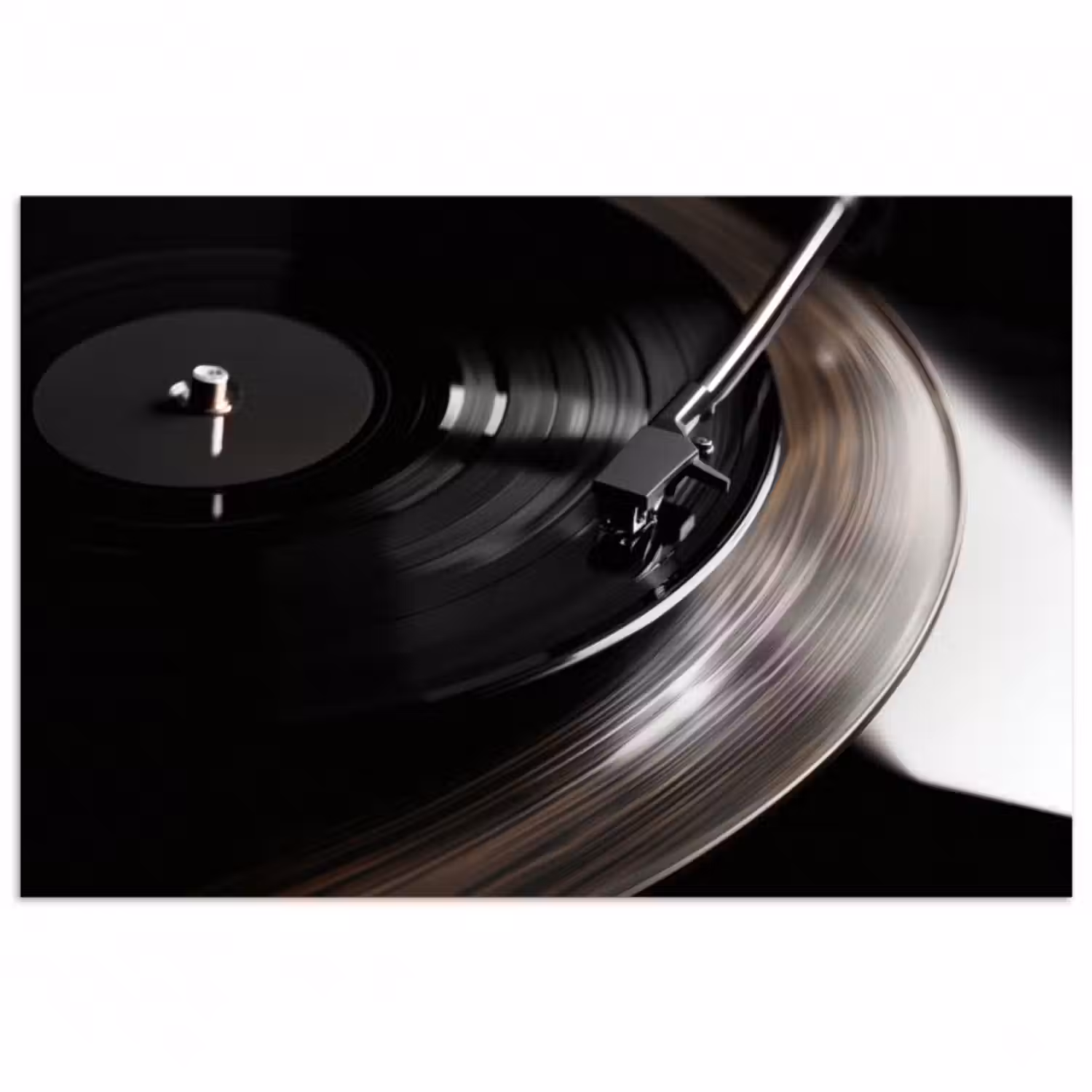 Poster - Nahaufnahme - Vinyl-Schallplattenspieler - Schwarz