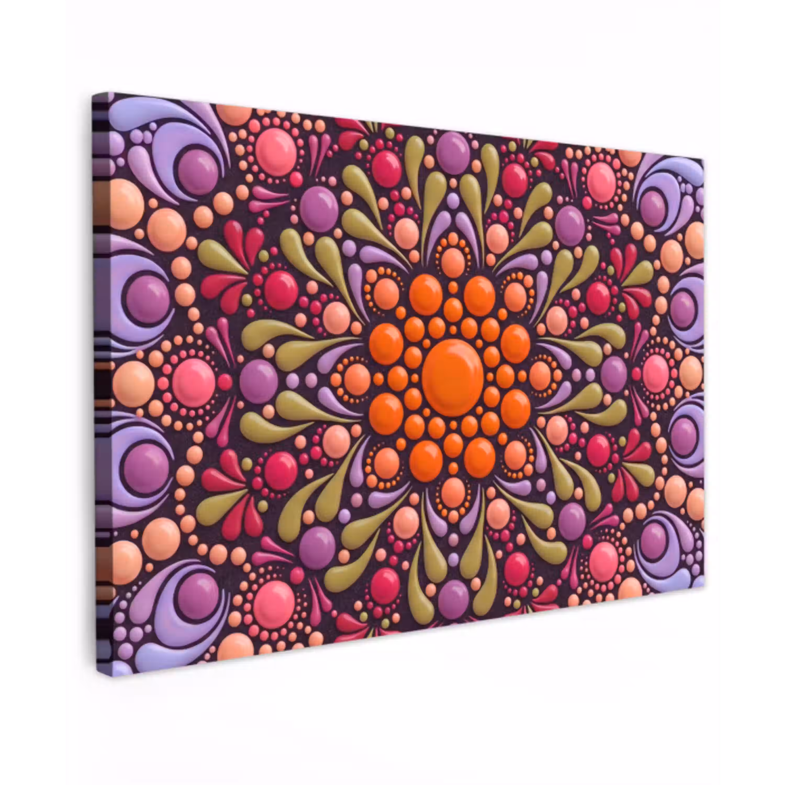 Patroon - Stippen - Abstract - Modern - Kleurrijk canvas 2cm klein -z3d