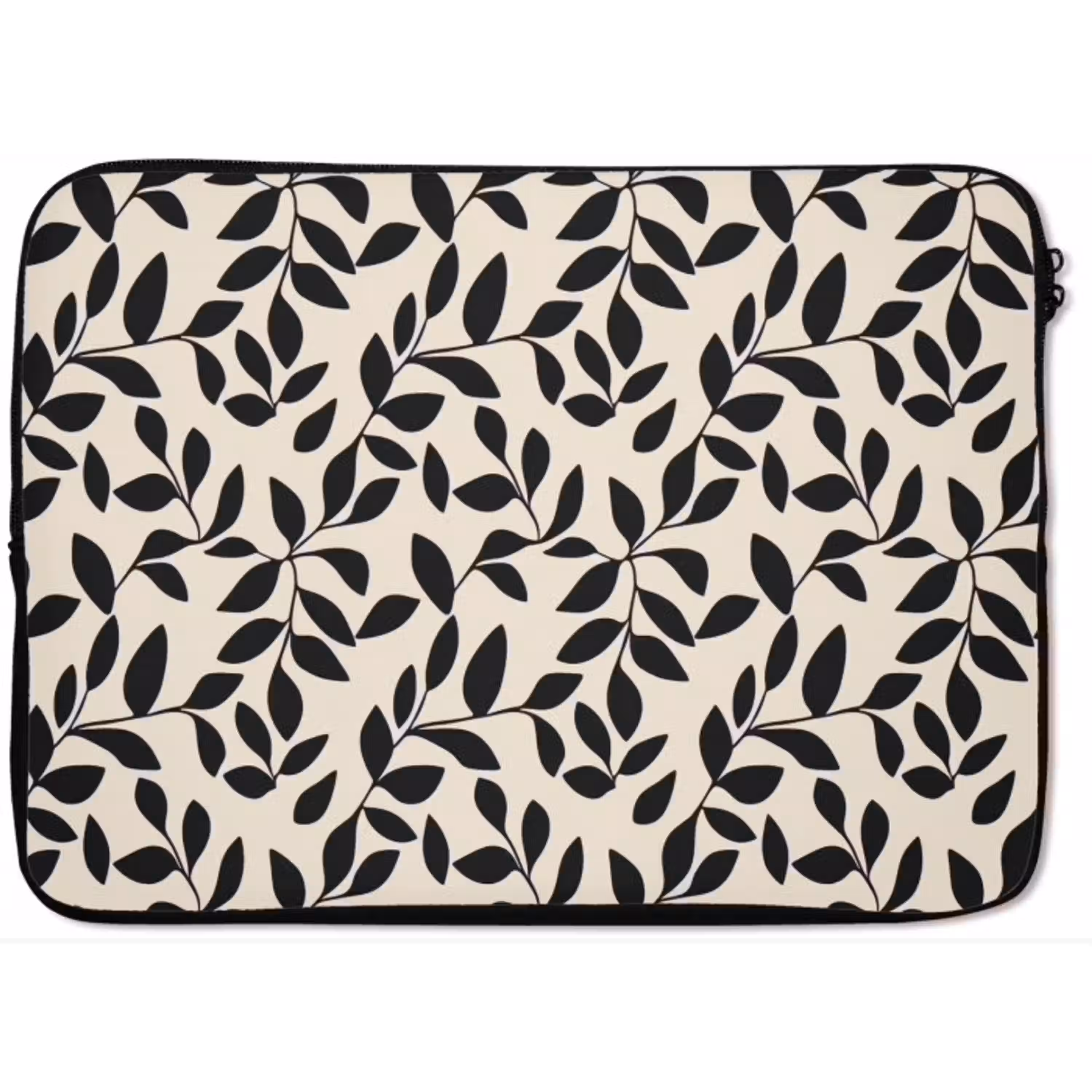 Elegant - Patroon - Zwart - Beige laptophoes neopreen klein 279 -zkaufland3dotto
