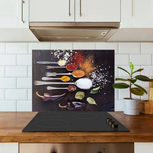 Kruiden - Lepels - Specerijen - Industrieel keuken achterwand spatscherm middel -sfeer2