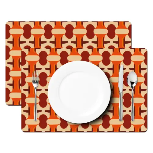 Geometrisch - Retro - Oranje Placemat vinyl groot 368 -zzsfeer2_Kitchenyeah-website