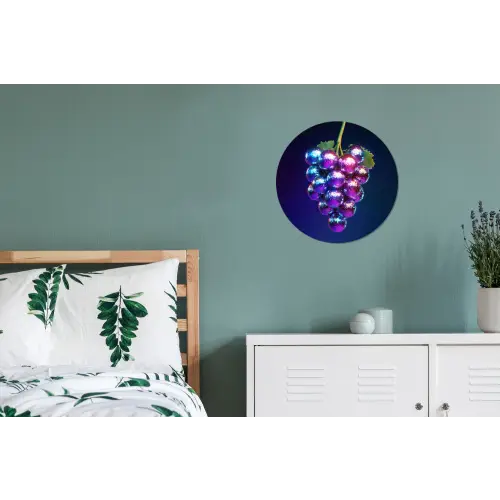 Paars - Disco - Feest - Druif Wandcirkel aluminium klein -slaapkamer