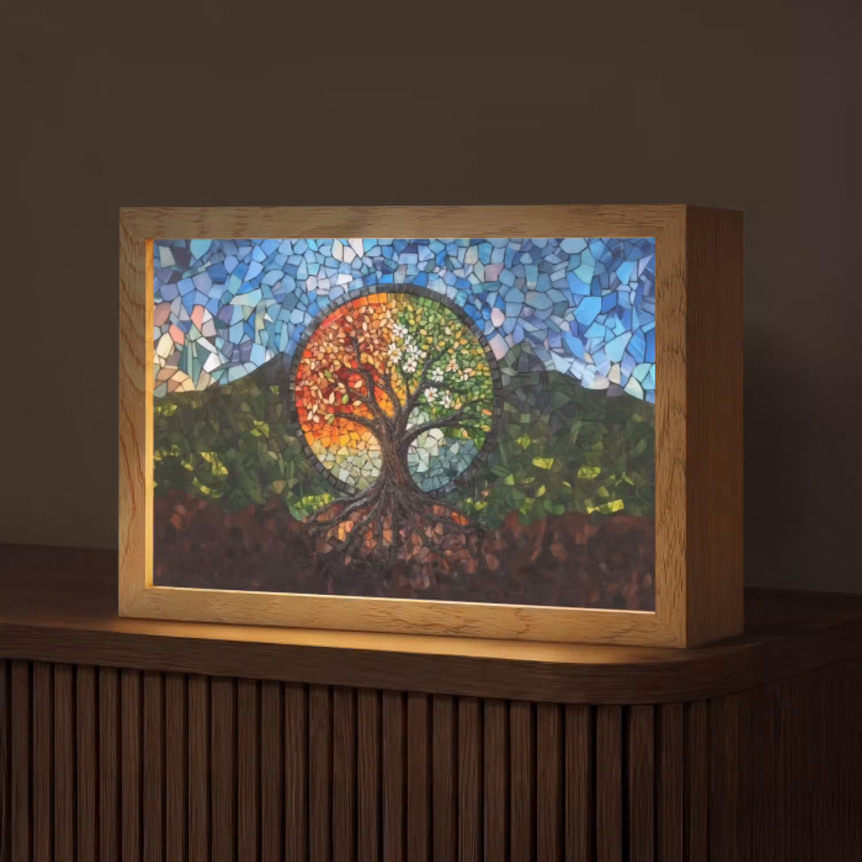 Boom - Seizoenen - Mozaïek - Bergen Light Box met kabel (Tafellamp) klein -z3d_website